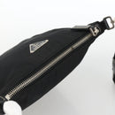 PRADA Shoulder Bag Nylon Black Silver Auth YKZ1103-6
