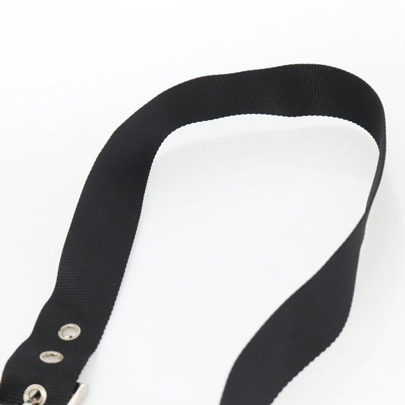 PRADA Shoulder Bag Nylon Black Silver Auth YKZ1103