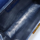 Salvatore Ferragamo Gancini Shoulder Bag Leather Navy Gold Auth YKZ1104-10