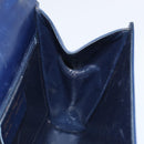 Salvatore Ferragamo Gancini Shoulder Bag Leather Navy Gold Auth YKZ1104-19