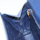 Salvatore Ferragamo Gancini Shoulder Bag Leather Navy Gold Auth YKZ1104-20