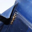 Salvatore Ferragamo Gancini Shoulder Bag Leather Navy Gold Auth YKZ1104-21