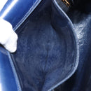 Salvatore Ferragamo Gancini Shoulder Bag Leather Navy Gold Auth YKZ1104-11