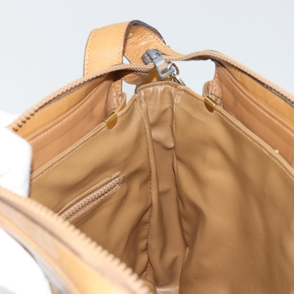 CELINE Macadam Canvas Shoulder Bag PVC Beige Gold Auth YKZ1105