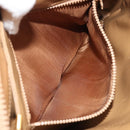 CELINE Macadam Canvas Shoulder Bag PVC Beige Gold Auth YKZ1105-21