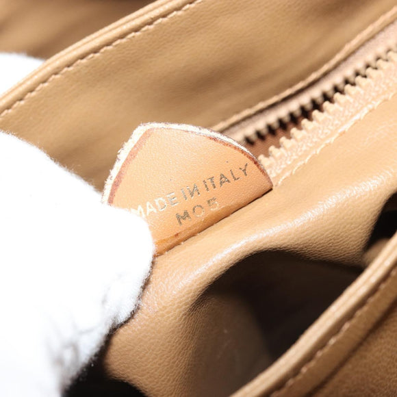 CELINE Macadam Canvas Shoulder Bag PVC Beige Gold Auth YKZ1105