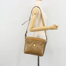 CELINE Macadam Canvas Shoulder Bag PVC Beige Gold Auth YKZ1105-24