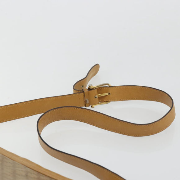 CELINE Macadam Canvas Shoulder Bag PVC Beige Gold Auth YKZ1105