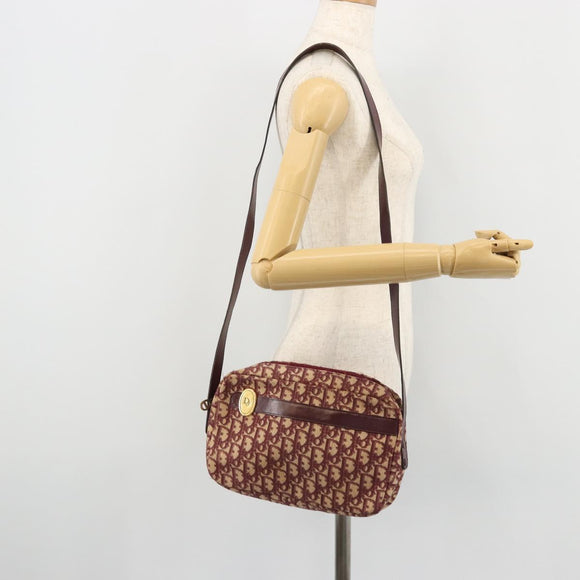 Christian Dior Trotter Canvas Schoudertas Rood Goud Authentiek YKZ1108