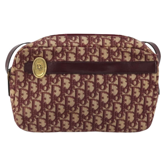 Christian Dior Trotter Canvas Schoudertas Rood Goud Authentiek YKZ1108