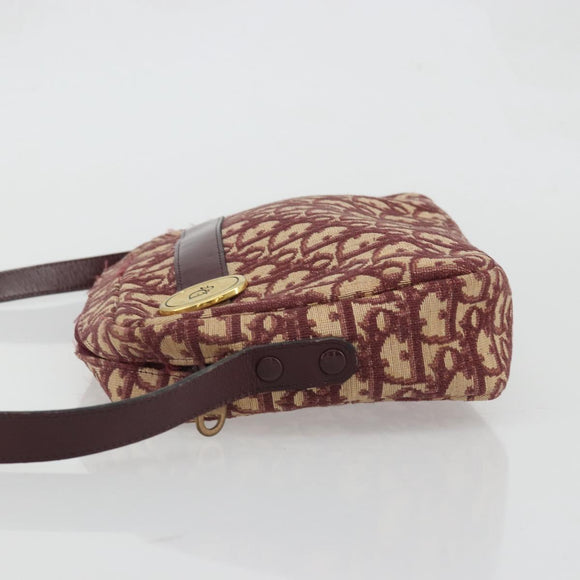 Christian Dior Trotter Canvas Schoudertas Rood Goud Authentiek YKZ1108