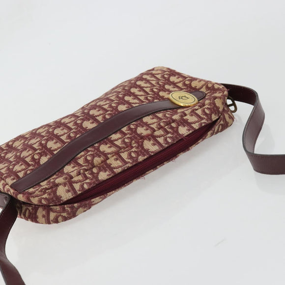 Christian Dior Trotter Canvas Schoudertas Rood Goud Authentiek YKZ1108