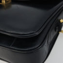 CELINE Horse Carriage Shoulder Bag Leather Navy Gold Auth YKZ1109-10
