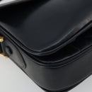 CELINE Horse Carriage Shoulder Bag Leather Navy Gold Auth YKZ1109-11
