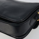 CELINE Horse Carriage Shoulder Bag Leather Navy Gold Auth YKZ1109-12