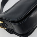 CELINE Horse Carriage Shoulder Bag Leather Navy Gold Auth YKZ1109-13