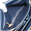 CELINE Horse Carriage Shoulder Bag Leather Navy Gold Auth YKZ1109-19