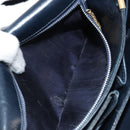 CELINE Horse Carriage Shoulder Bag Leather Navy Gold Auth YKZ1109-21