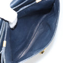 CELINE Horse Carriage Shoulder Bag Leather Navy Gold Auth YKZ1109-22