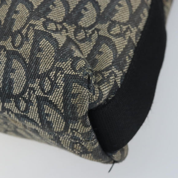 Christian Dior Trotter Canvas Shoulder Bag Navy Silver Auth YKZ111