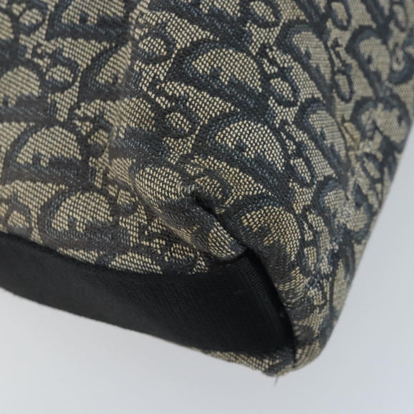 Christian Dior Trotter Canvas Shoulder Bag Navy Silver Auth YKZ111