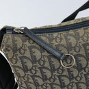 Christian Dior Trotter Canvas Shoulder Bag Navy Silver Auth YKZ111-10