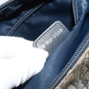 Christian Dior Trotter Canvas Shoulder Bag Navy Silver Auth YKZ111-12