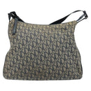 Christian Dior Trotter Canvas Shoulder Bag Navy Silver Auth YKZ111-13