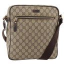 GUCCI GG Supreme Shoulder Bag PVC Beige Gold 201448 Auth YKZ1110-1