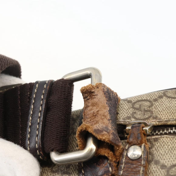 GUCCI GG Supreme Shoulder Bag PVC Beige Gold 201448 Auth YKZ1110
