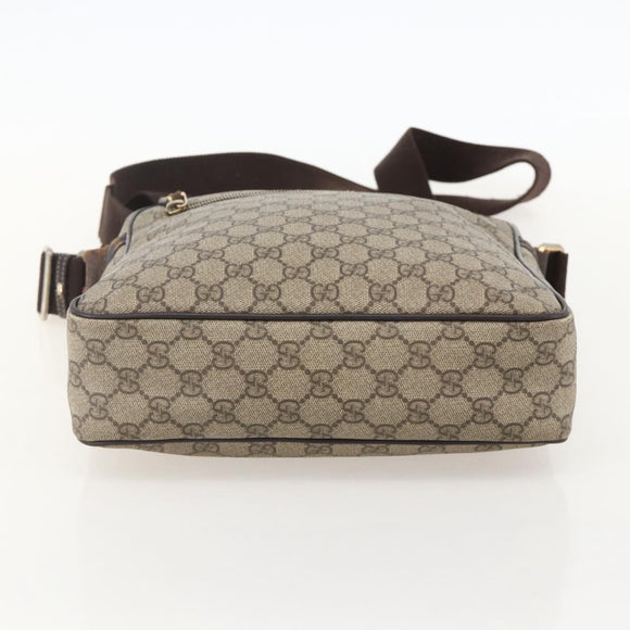 GUCCI GG Supreme Shoulder Bag PVC Beige Gold 201448 Auth YKZ1110