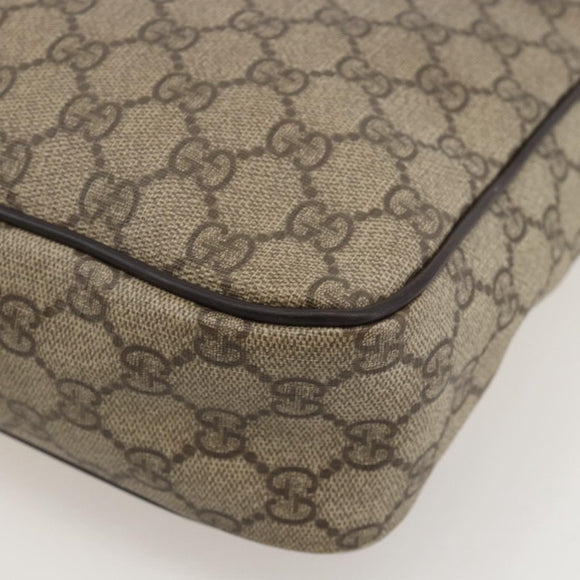 GUCCI GG Supreme Shoulder Bag PVC Beige Gold 201448 Auth YKZ1110