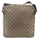 GUCCI GG Supreme Shoulder Bag PVC Beige Gold 201448 Auth YKZ1110-2