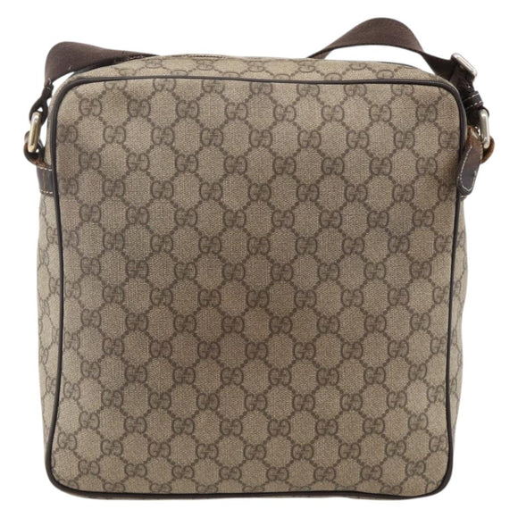 GUCCI GG Supreme Shoulder Bag PVC Beige Gold 201448 Auth YKZ1110