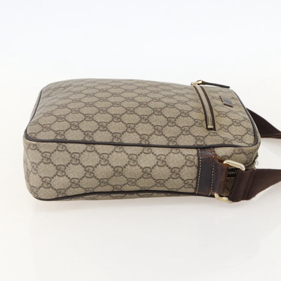 GUCCI GG Supreme Shoulder Bag PVC Beige Gold 201448 Auth YKZ1110