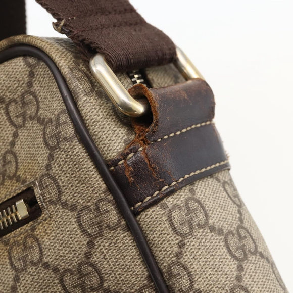 GUCCI GG Supreme Shoulder Bag PVC Beige Gold 201448 Auth YKZ1110