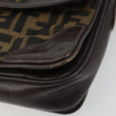 FENDI Zucca Canvas Shoulder Bag Black Brown Auth YKZ1111-9