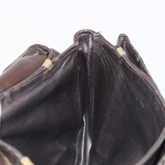 FENDI Zucca Canvas Shoulder Bag Black Brown Auth YKZ1111