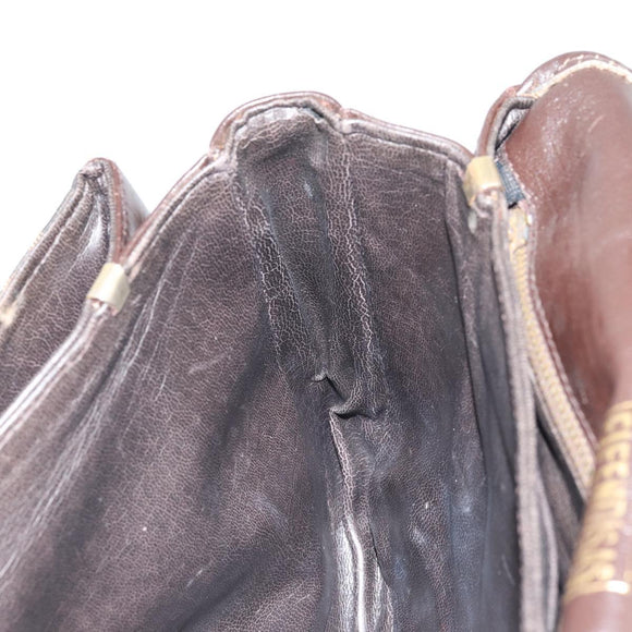 FENDI Zucca Canvas Shoulder Bag Black Brown Auth YKZ1111