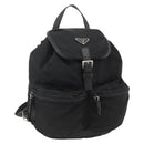 PRADA Backpack Nylon Black Silver Auth YKZ1112-1