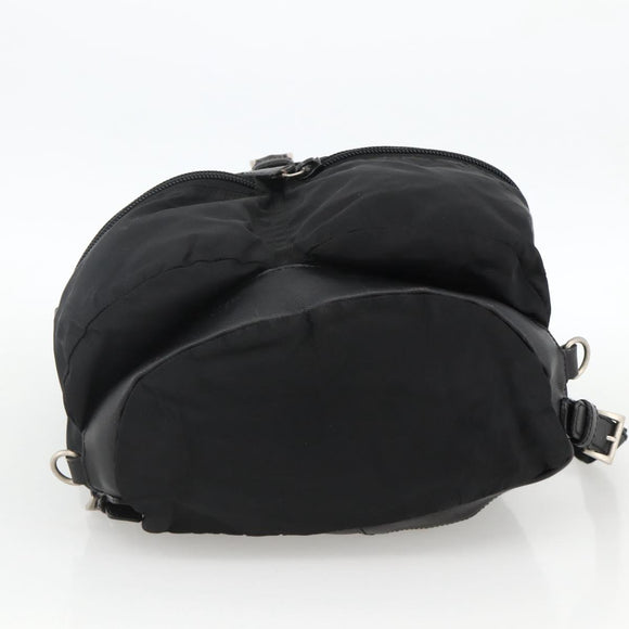 PRADA Backpack Nylon Black Silver Auth YKZ1112