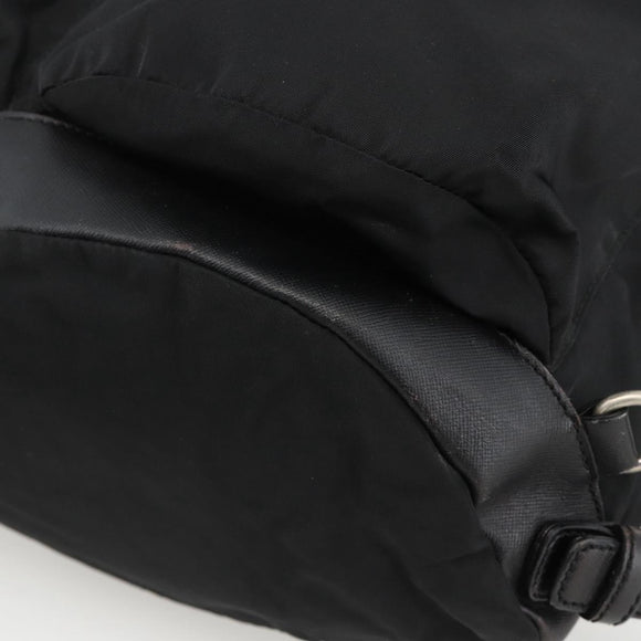 PRADA Backpack Nylon Black Silver Auth YKZ1112