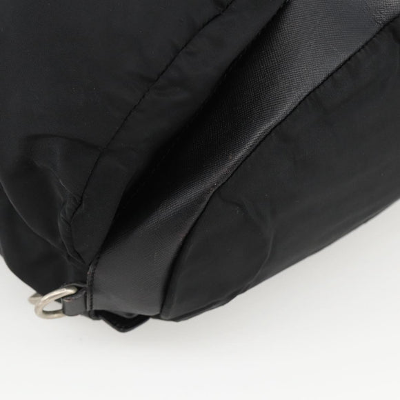 PRADA Backpack Nylon Black Silver Auth YKZ1112