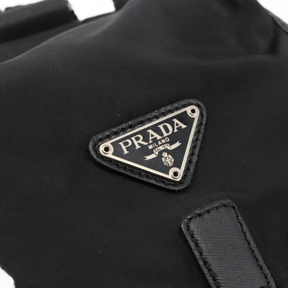 PRADA Backpack Nylon Black Silver Auth YKZ1112
