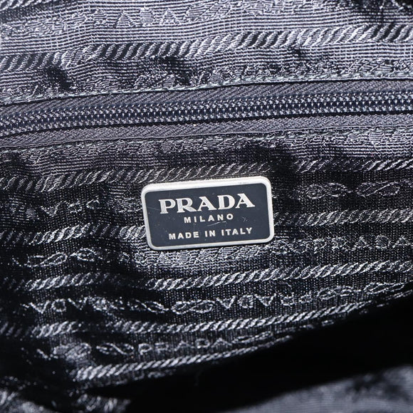 PRADA Backpack Nylon Black Silver Auth YKZ1112