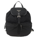 PRADA Backpack Nylon Black Silver Auth YKZ1112-13