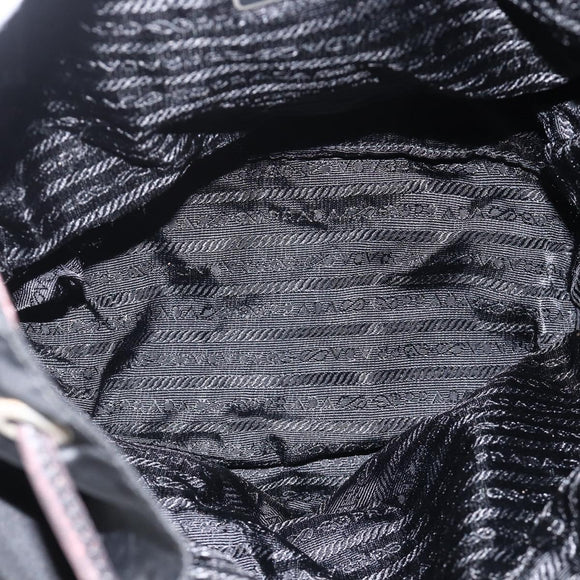 PRADA Backpack Nylon Black Silver Auth YKZ1112