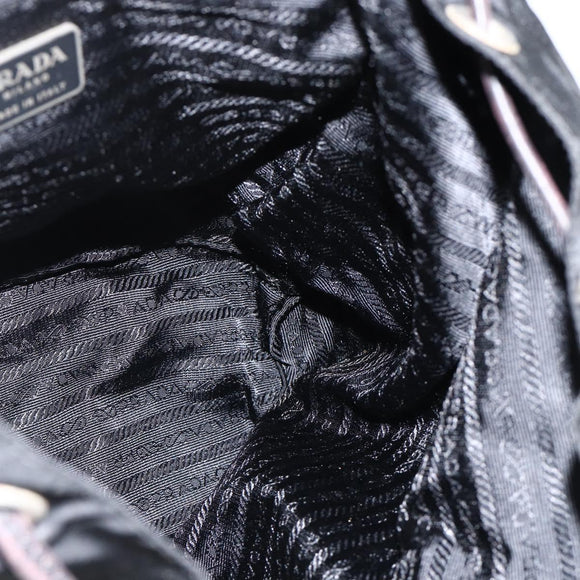 PRADA Backpack Nylon Black Silver Auth YKZ1112
