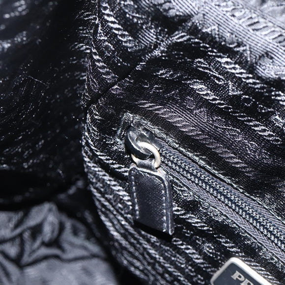 PRADA Backpack Nylon Black Silver Auth YKZ1112