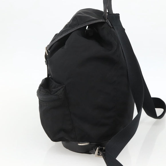 PRADA Backpack Nylon Black Silver Auth YKZ1112